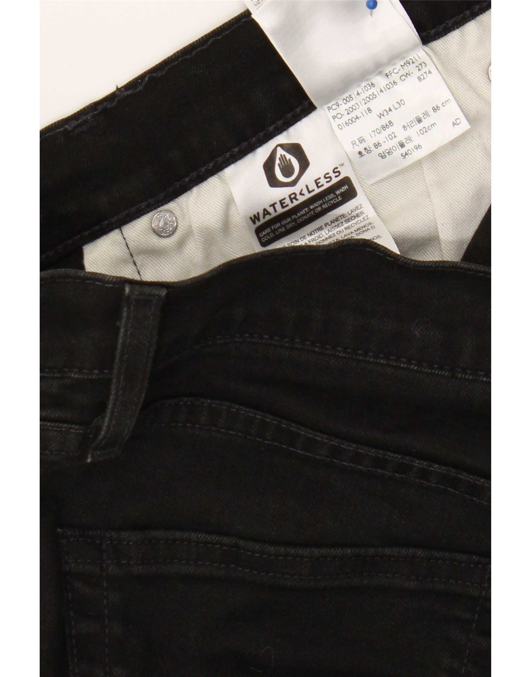 Levi's Mens Straight Jeans W34 L30 Black Cotton