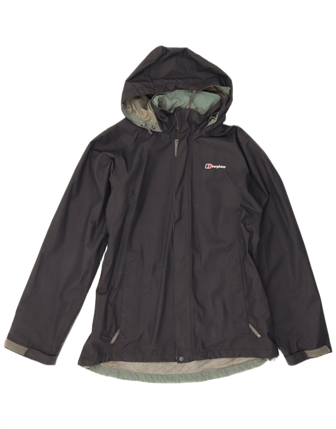 Berghaus Womens Hooded Rain Jacket UK 16 Large Navy Blue Polyamide