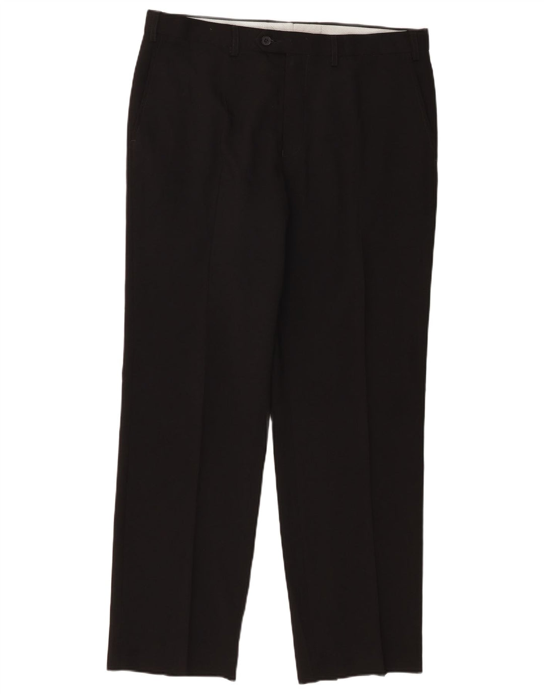 Marks & Spencer Mens Straight Suit Trousers W36 L31 Black Polyester