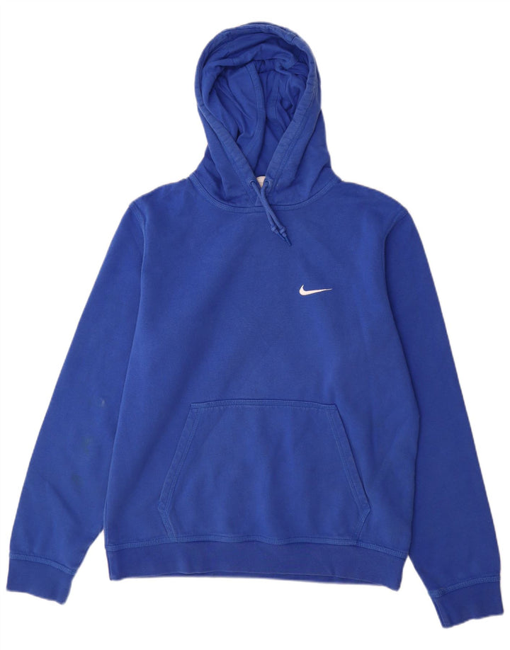 Nike Mens Hoodie Jumper Medium Blue Cotton