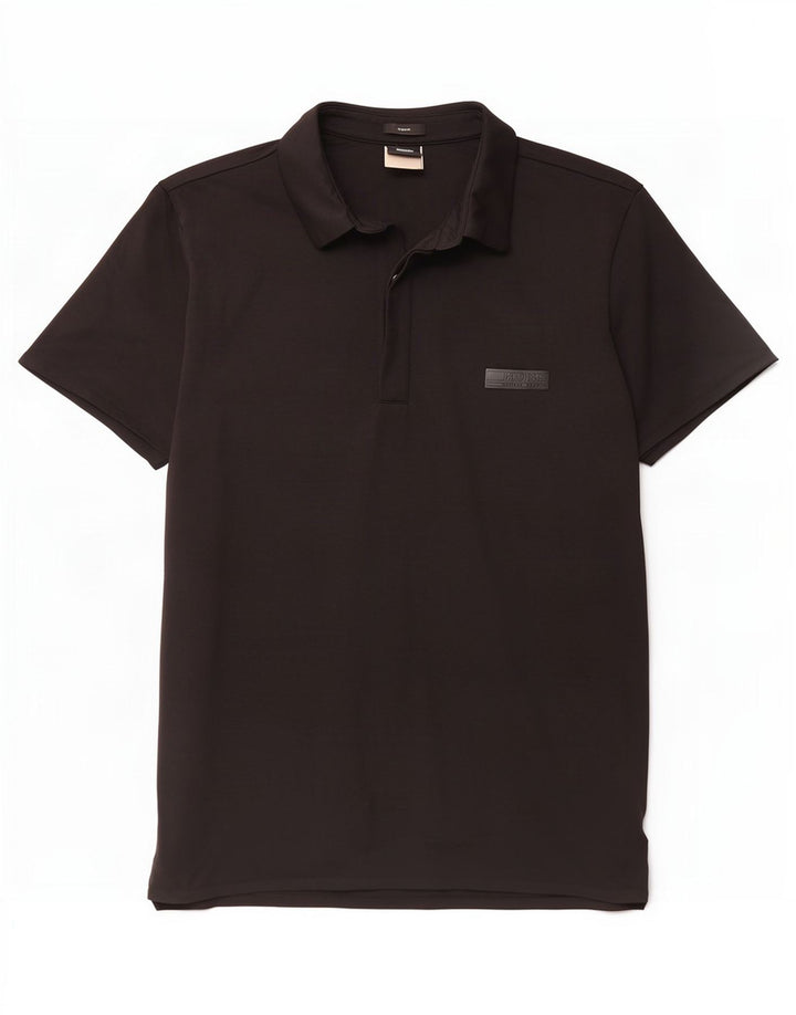 Hugo Boss Mens Slim Fit Polo Shirt Medium Black Polyamide