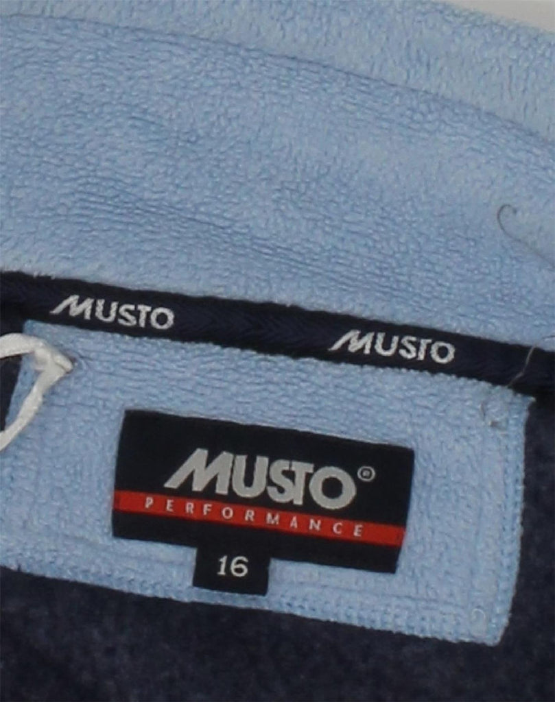 MUSTO Boys Loose Fit Fleece Jacket 15-16 Years Navy Blue Polyester | Vintage Musto | Thrift | Second-Hand Musto | Used Clothing | Messina Hembry 