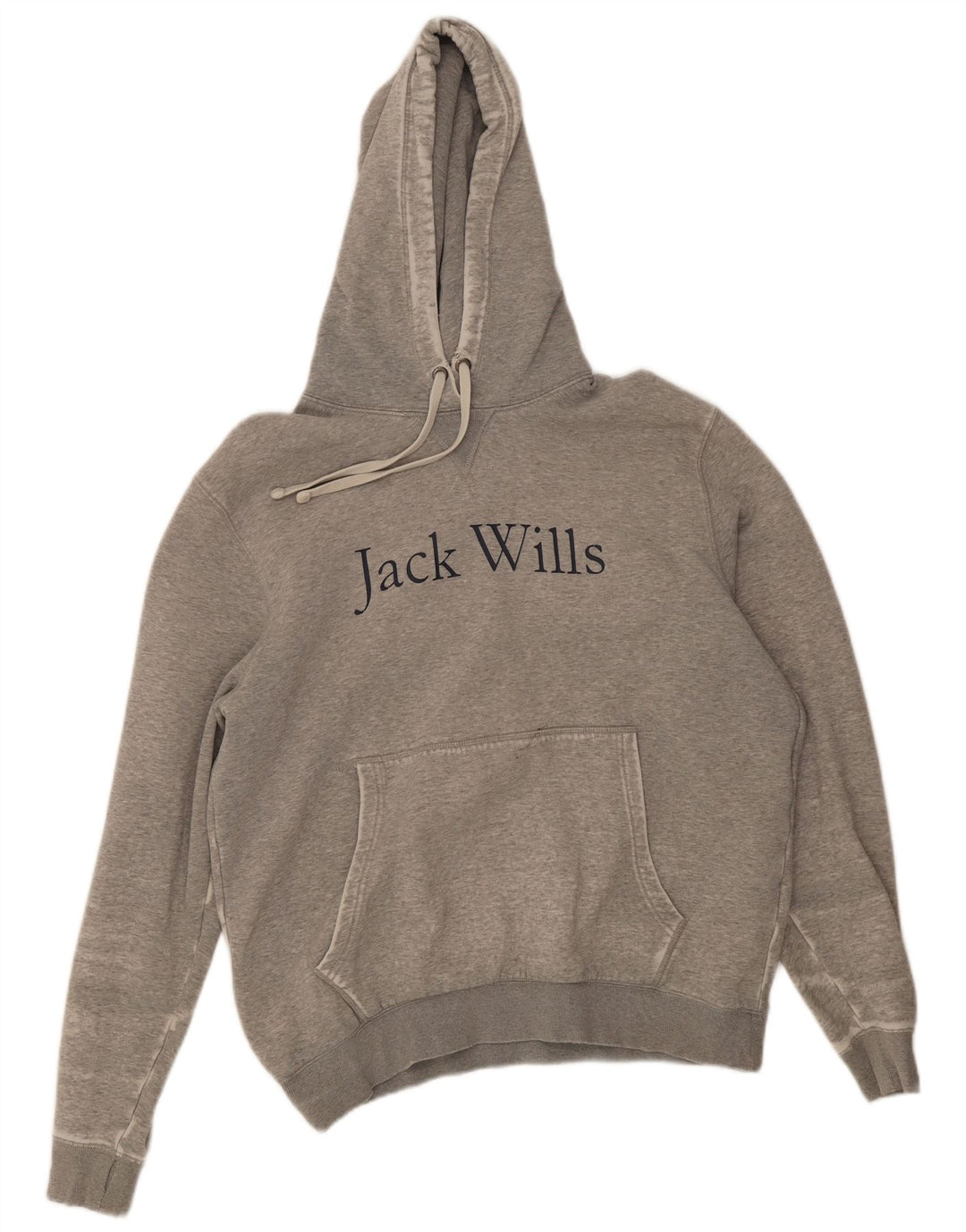 Jack Wills Mens Graphic Hoodie Jumper XL Grey Flecked