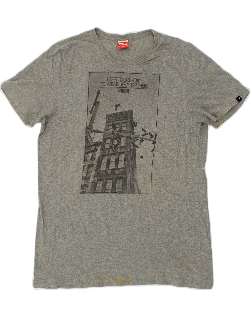 PUMA Mens Graphic T-Shirt Top XL Grey Cotton | Vintage Puma | Thrift | Second-Hand Puma | Used Clothing | Messina Hembry 