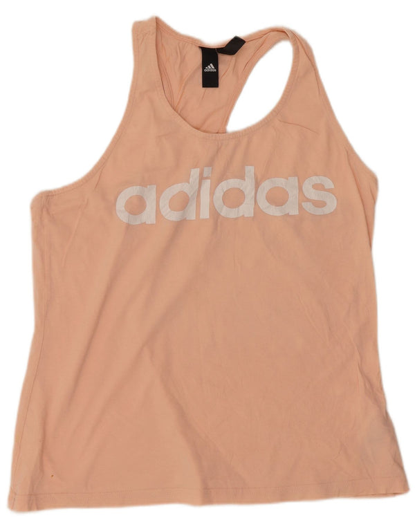 Adidas Womens Graphic Vest Top UK 16/18 Large Pink Cotton