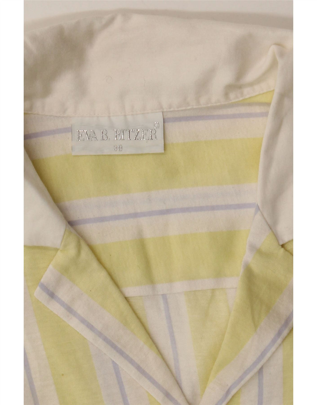VINTAGE Womens Sleeveless Shirt EU 38 Medium Yellow Striped Cotton Vintage Vintage and Second-Hand Vintage from Messina Hembry 