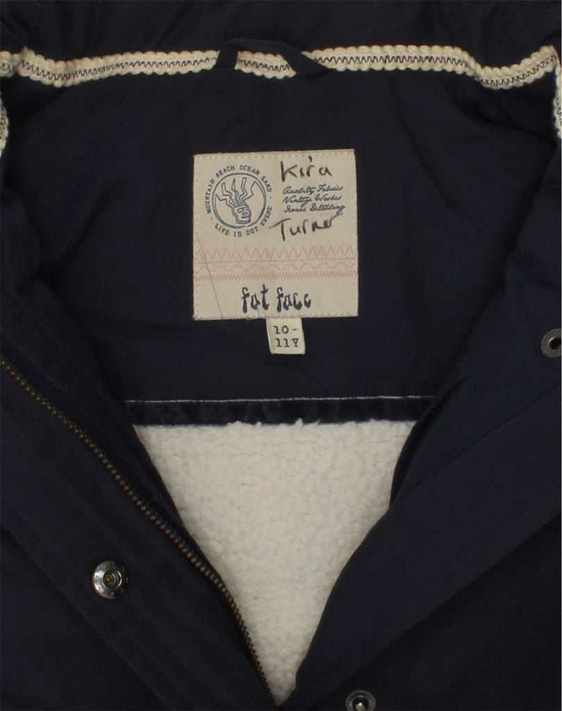 FAT FACE Boys Hooded Sherpa Padded Gilet 10-11 Years Navy Blue Polyester | Vintage Fat Face | Thrift | Second-Hand Fat Face | Used Clothing | Messina Hembry 