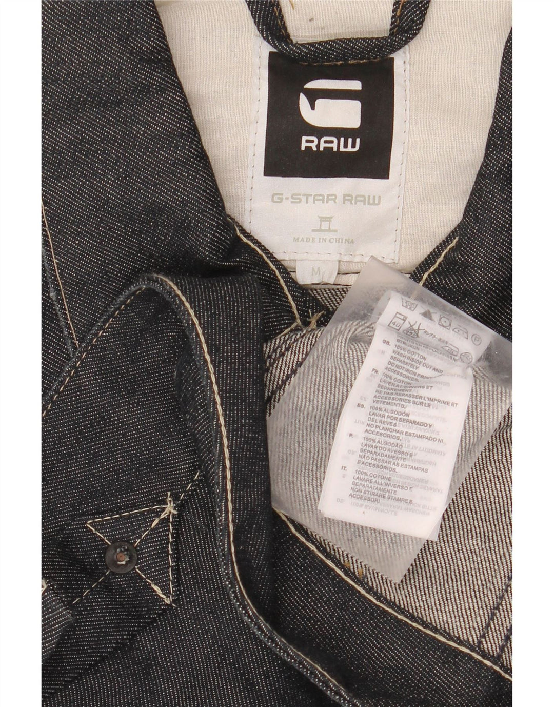 G-STAR Womens Denim Jacket UK 14 Medium Navy Blue Cotton