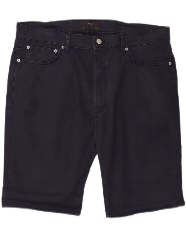 Marks & Spencer Mens Casual Shorts W38 XL  Navy Blue Cotton