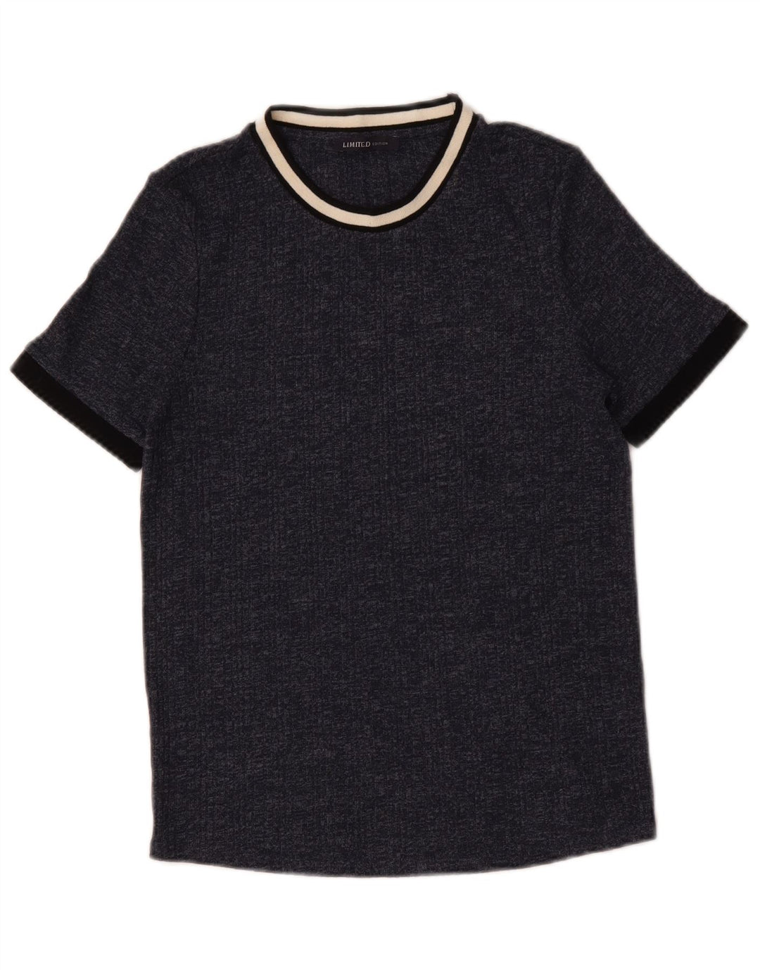 Marks & Spencer Womens T-Shirt Top UK 14 Medium Navy Blue Flecked