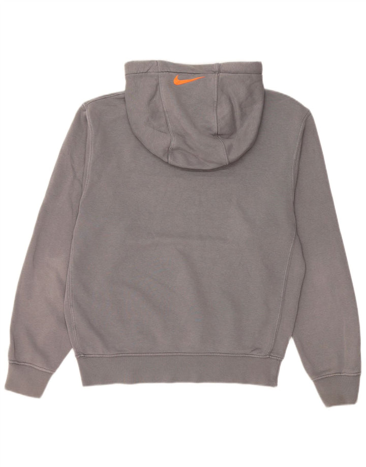 Nike Mens Graphic Hoodie Jumper XS Grey Cotton