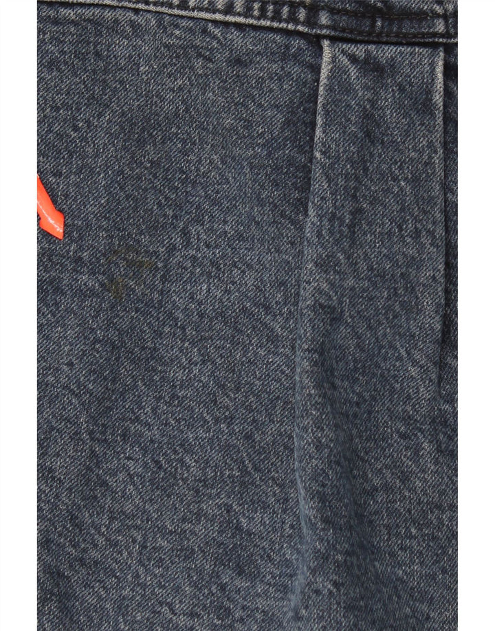 Zara Womens Crop Oversized Denim Jacket UK 14 Medium Navy Blue Cotton
