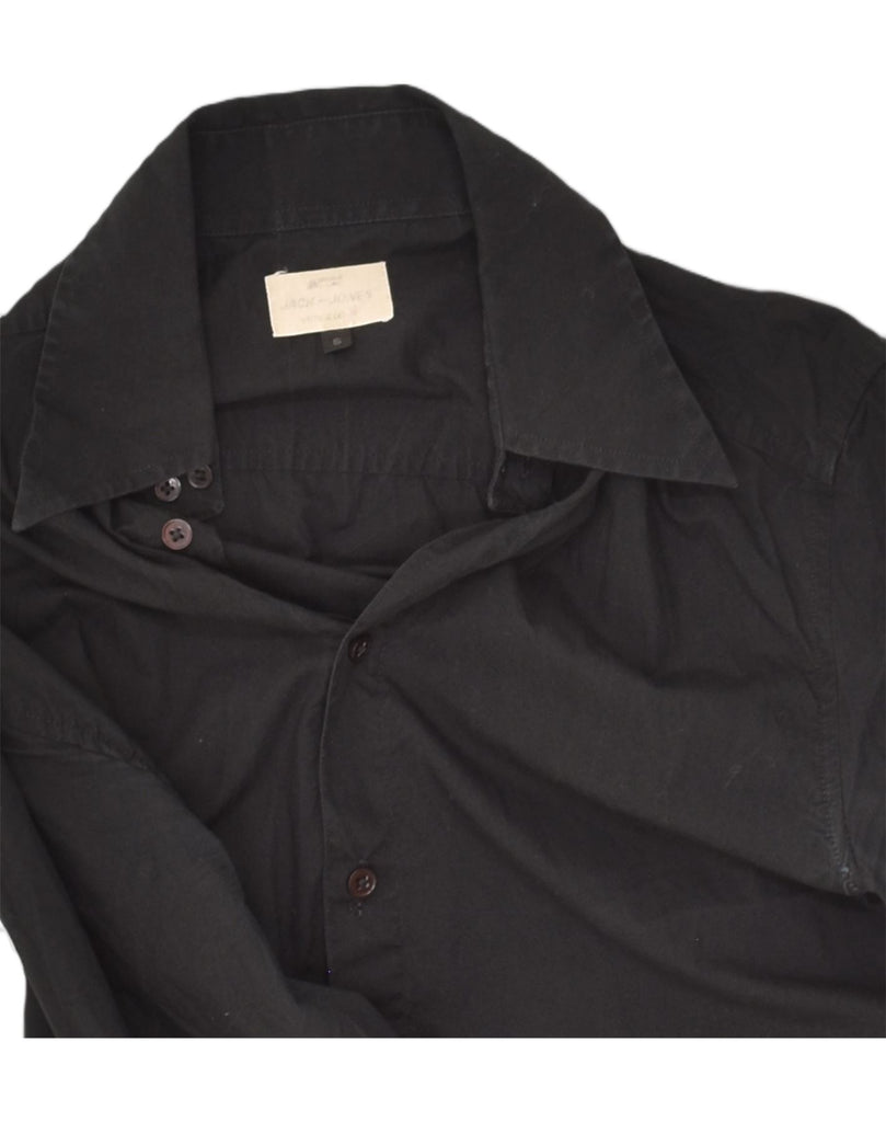 JACK & JONES Mens Shirt Small Black Cotton | Vintage Jack & Jones | Thrift | Second-Hand Jack & Jones | Used Clothing | Messina Hembry 