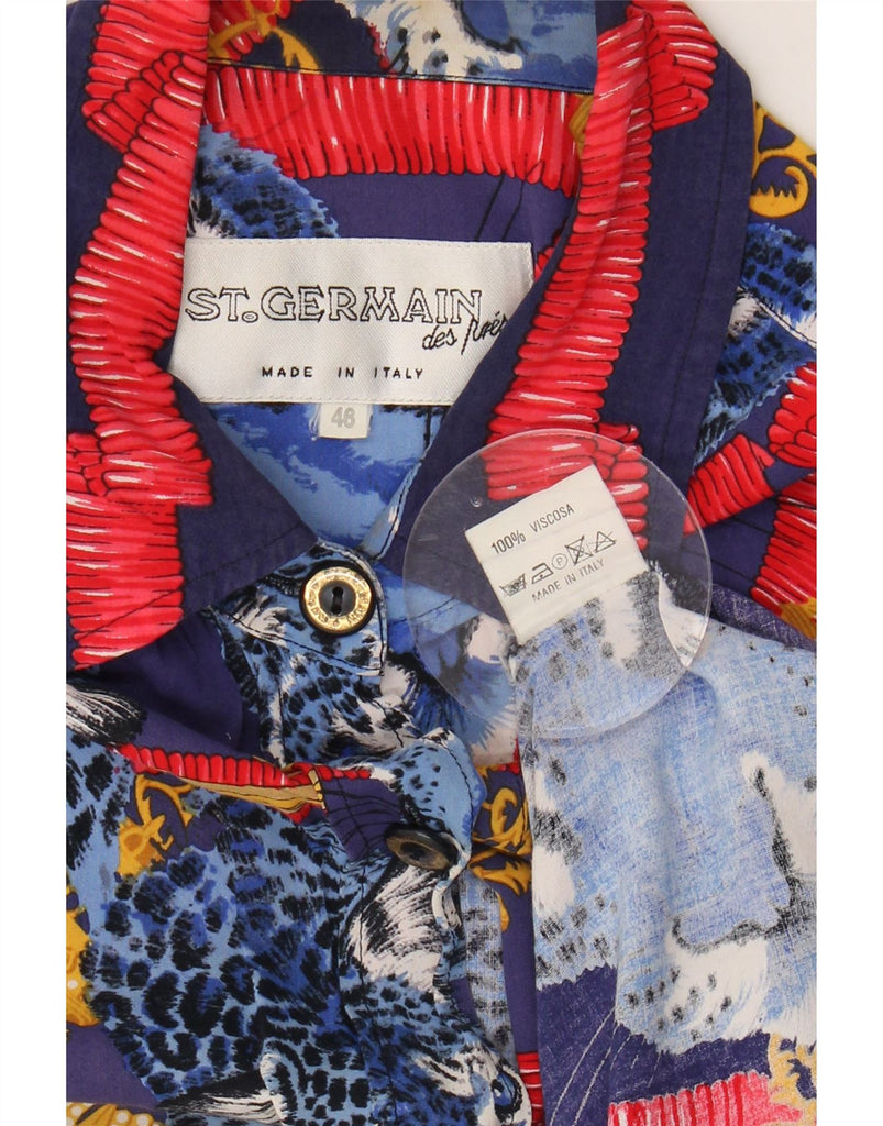 ST. GERMAIN Womens Shirt Dress IT 48 XL Multicoloured Animal Print Viscose Vintage St. Germain and Second-Hand St. Germain from Messina Hembry 