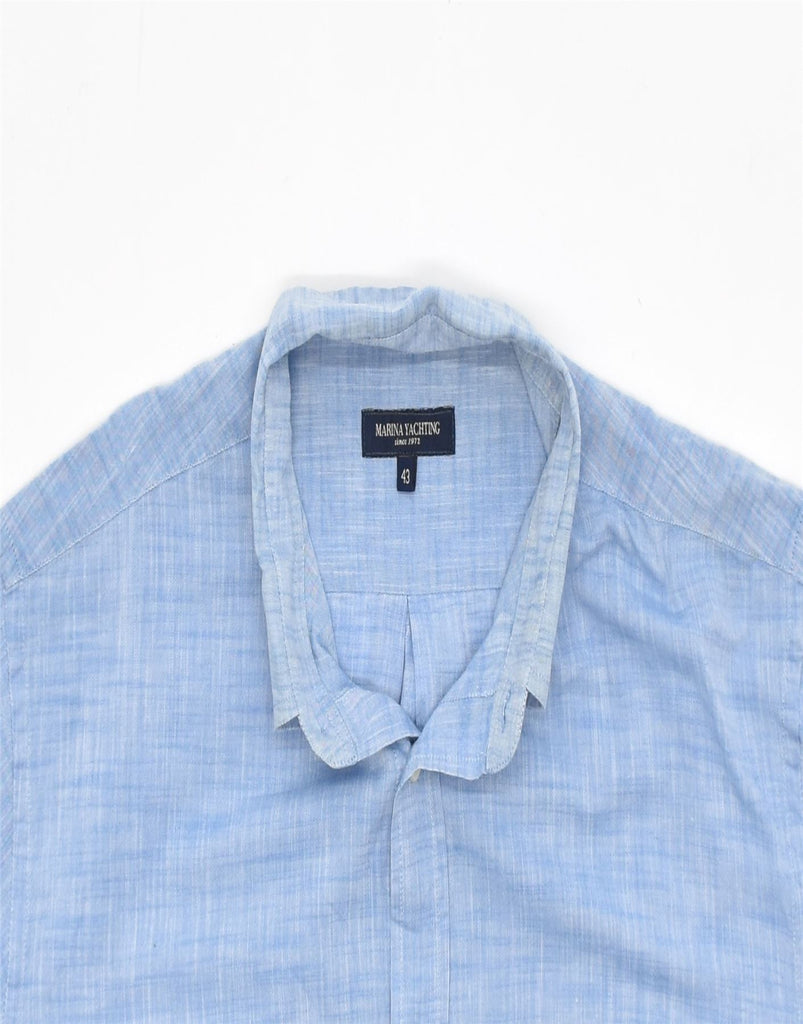 MARINA YACHTING Mens Shirt Size 43 Large Blue Cotton | Vintage | Thrift | Second-Hand | Used Clothing | Messina Hembry 