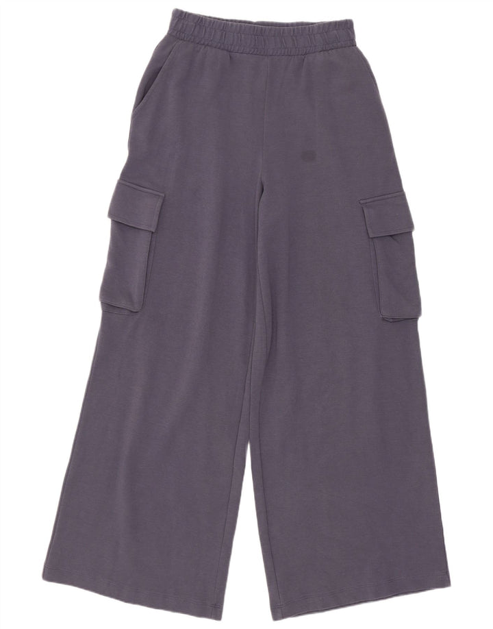 Zara Womens Cargo Tracksuit Trousers UK 8 Small Grey Cotton