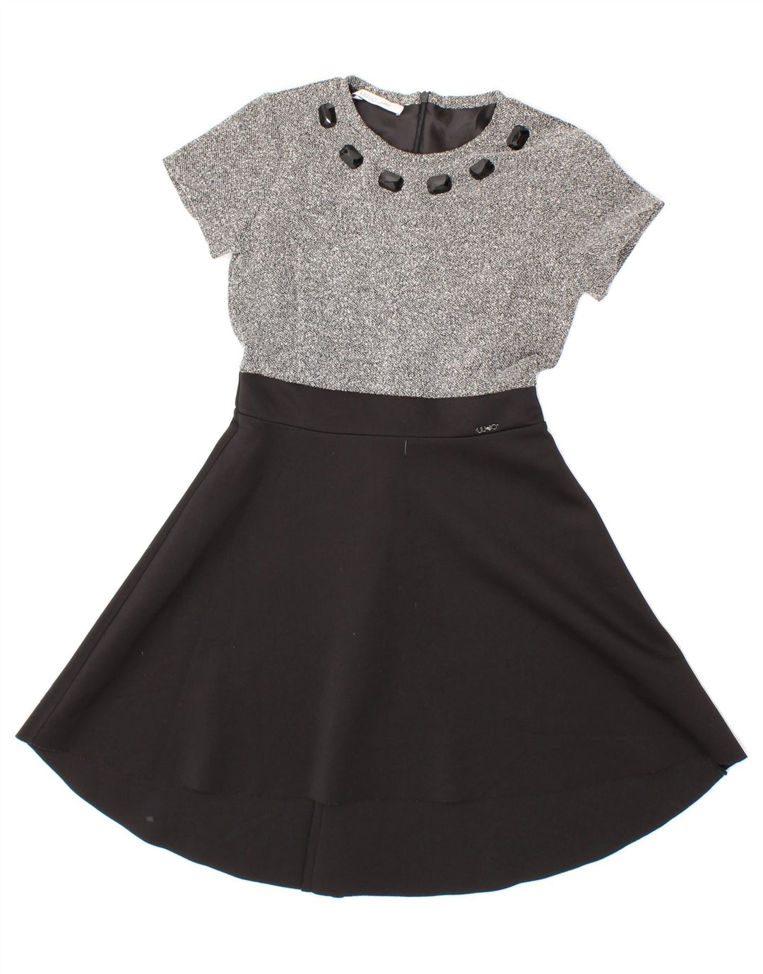 LIU JO Girls A-Line Dress 9-10 Years Grey Colourblock Polyester Vintage Liu Jo and Second-Hand Liu Jo from Messina Hembry 