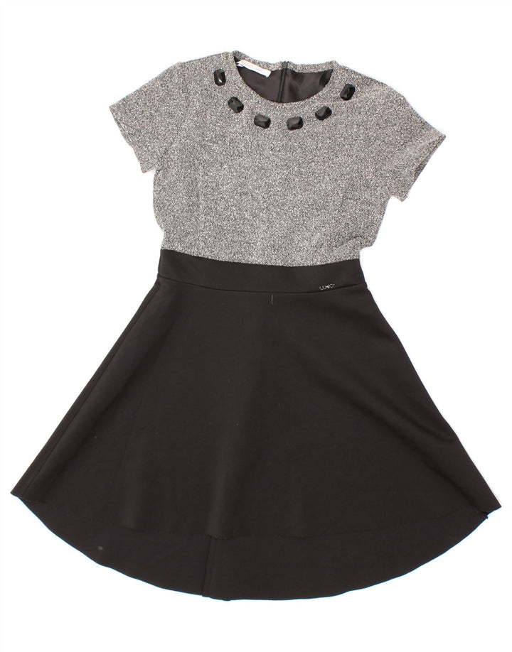 LIU JO Girls A-Line Dress 9-10 Years Grey Colourblock Polyester Vintage Liu Jo and Second-Hand Liu Jo from Messina Hembry 