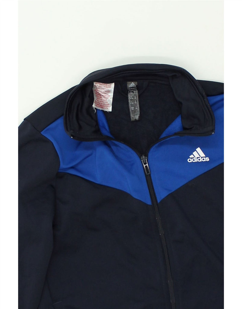 ADIDAS Boys Tracksuit Top Jacket 11-12 Years Navy Blue Colourblock | Vintage Adidas | Thrift | Second-Hand Adidas | Used Clothing | Messina Hembry 