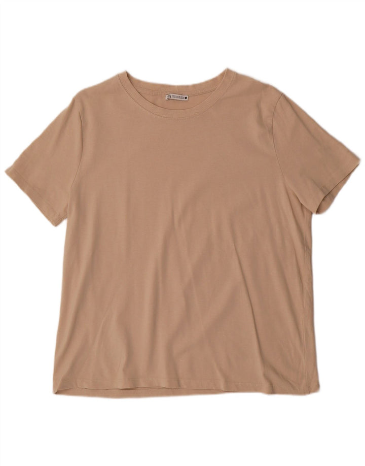 Zara Womens T-Shirt Top UK 18 XL Beige