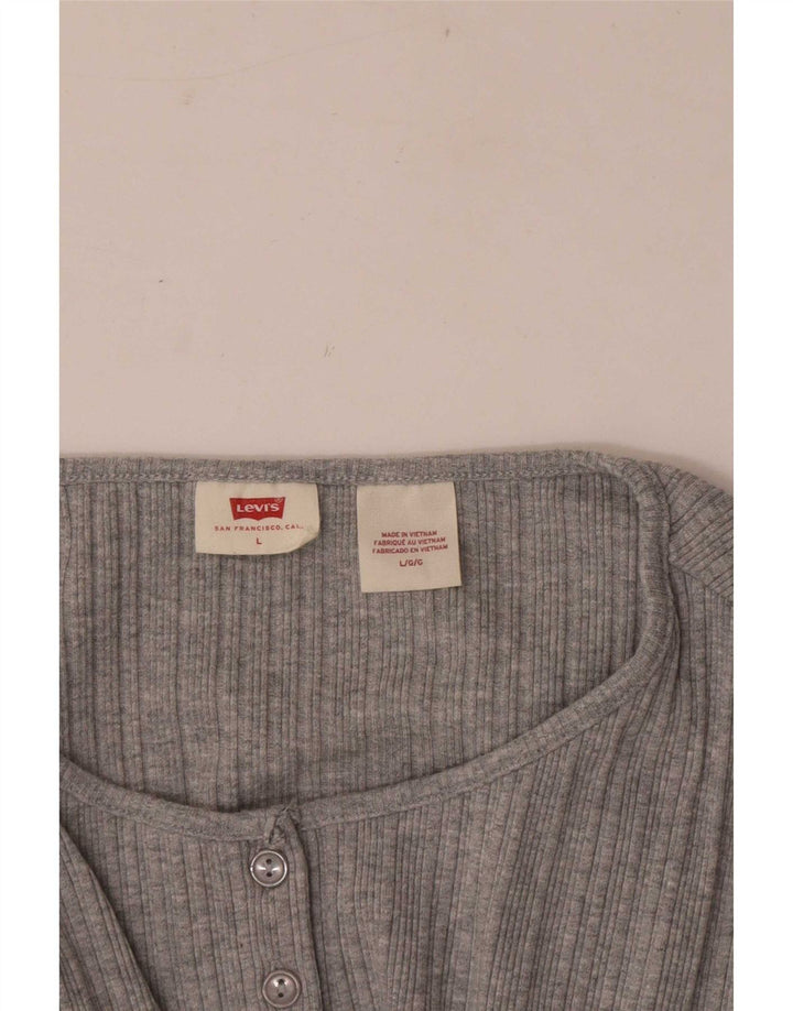 Levi's Womens Regular Top Long Sleeve UK 14 Large Grey