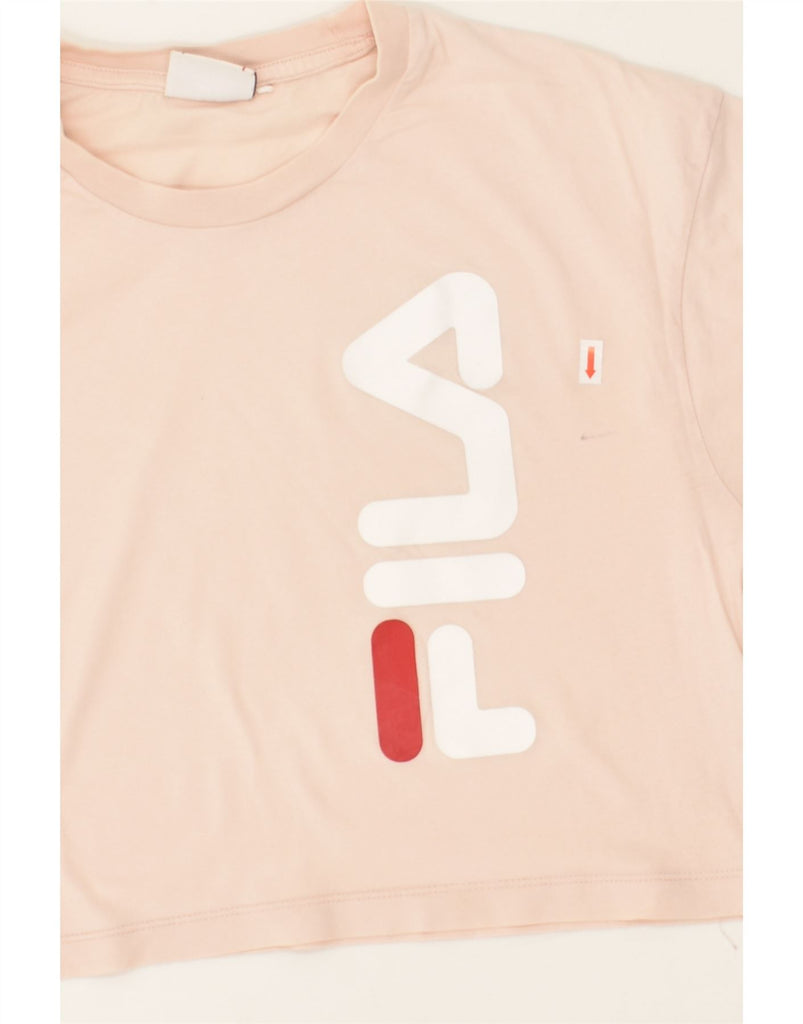 FILA Girls Crop Graphic T-Shirt Top 13-14 Years Pink Cotton | Vintage Fila | Thrift | Second-Hand Fila | Used Clothing | Messina Hembry 