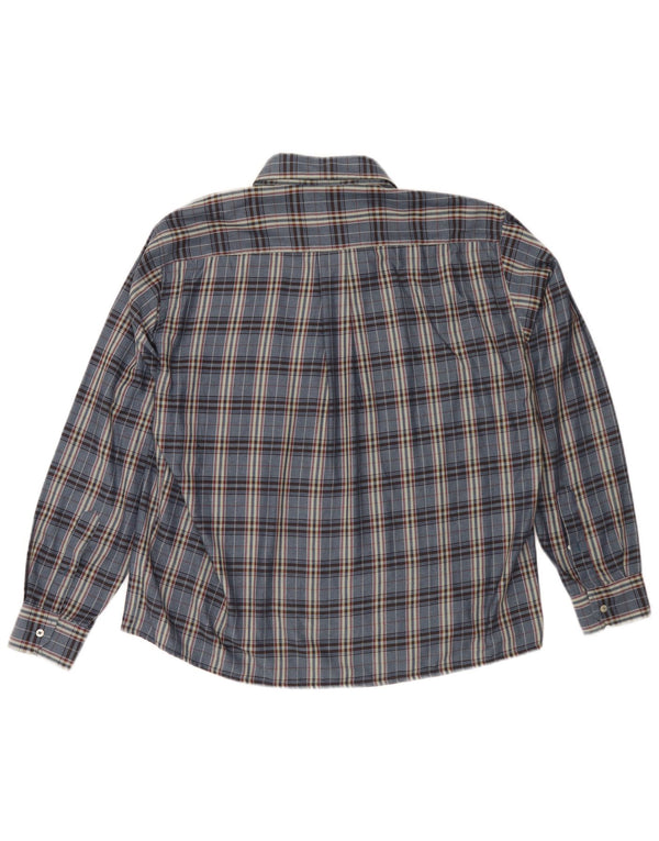 Goose & Gander Mens Flannel Shirt IT 48 Medium Navy Blue Check