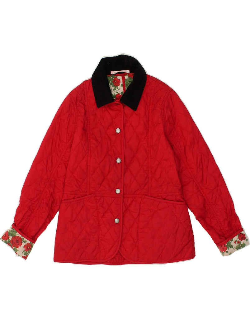 BARBOUR Girls Quilted Jacket 12-13 Years XL  Red Polyamide | Vintage Barbour | Thrift | Second-Hand Barbour | Used Clothing | Messina Hembry 