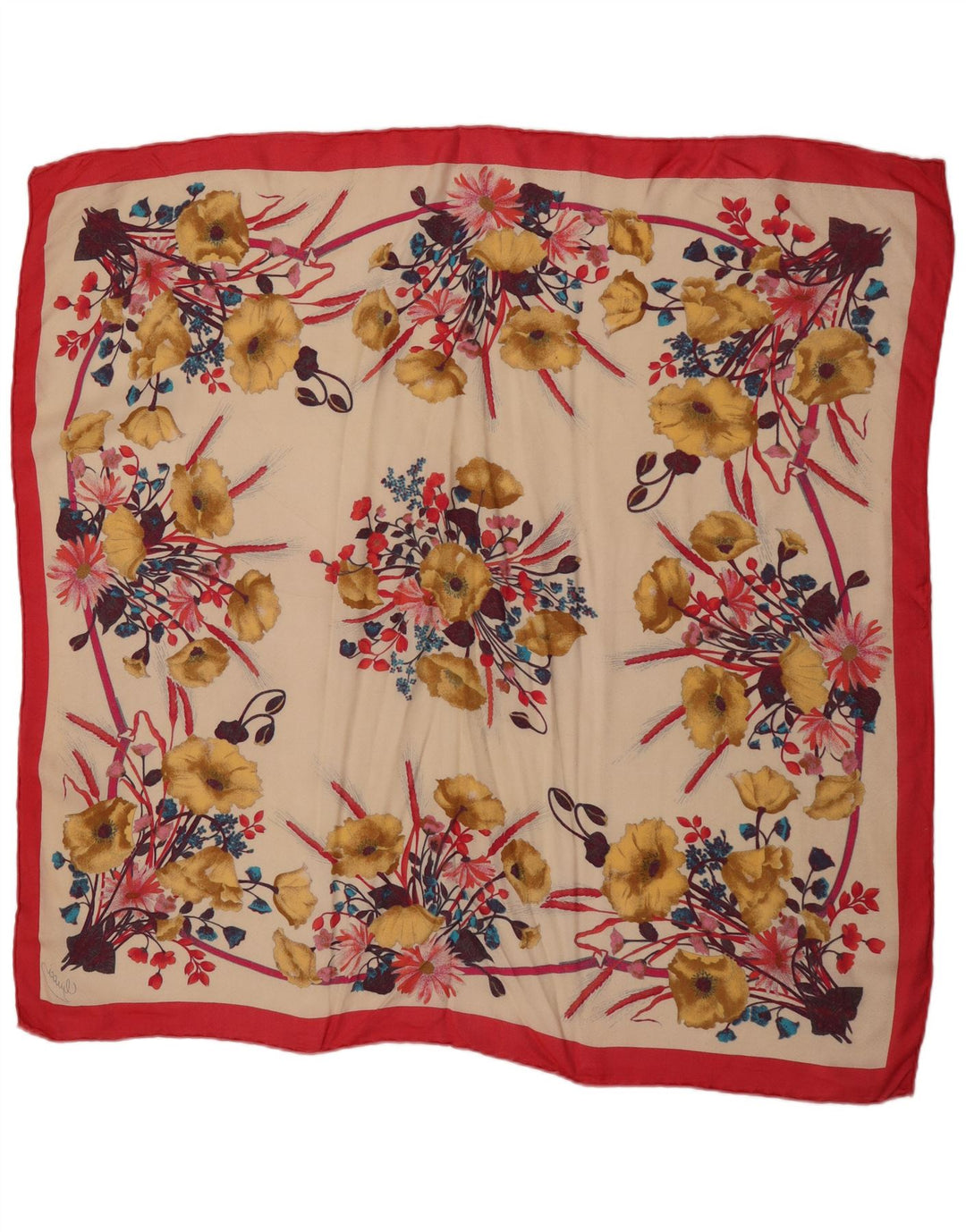 Gucci Womens Graphic Square Scarf One Size Multicoloured Floral Designer