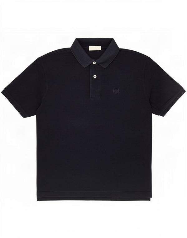 Sergio Tacchini Mens Polo Shirt IT 48 Medium Navy Blue Cotton