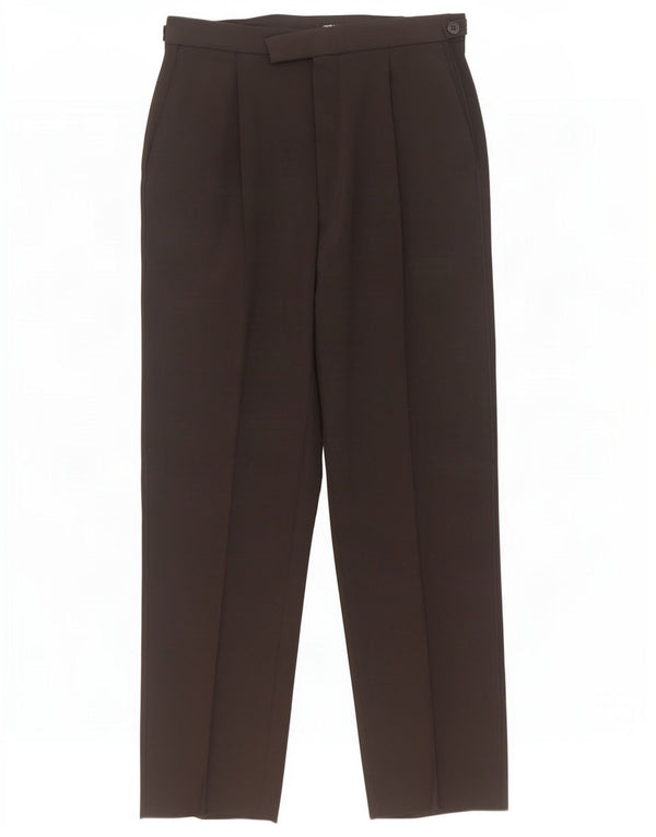 Marks & Spencer Mens Pegged Suit Trousers W32 L33 Black Polyester