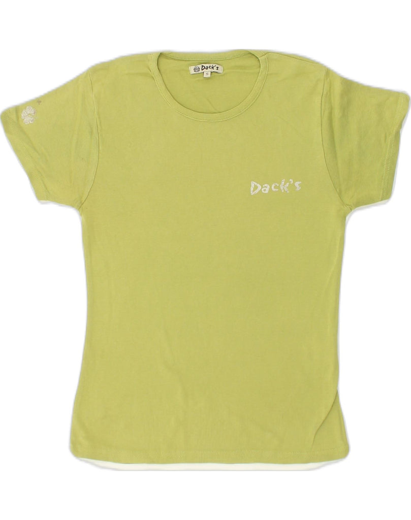 DACK'S Womens T-Shirt Top UK 8 Small Green Cotton | Vintage Dack's | Thrift | Second-Hand Dack's | Used Clothing | Messina Hembry 