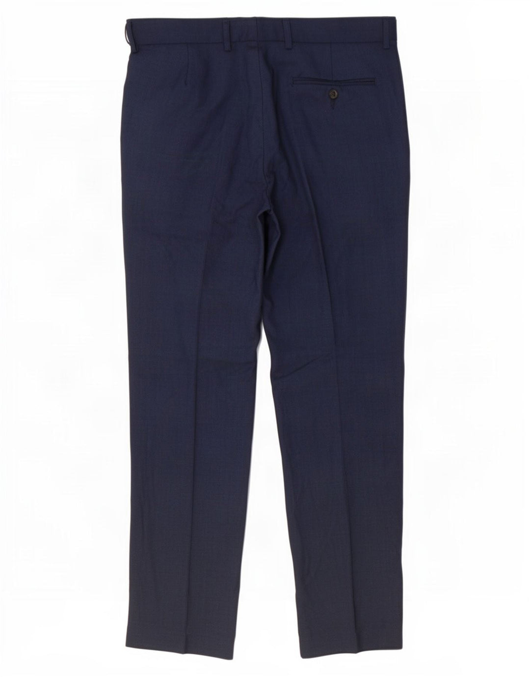 Marks & Spencer Mens Regular Fit Suit Trousers W34 L31 Navy Blue Polyester