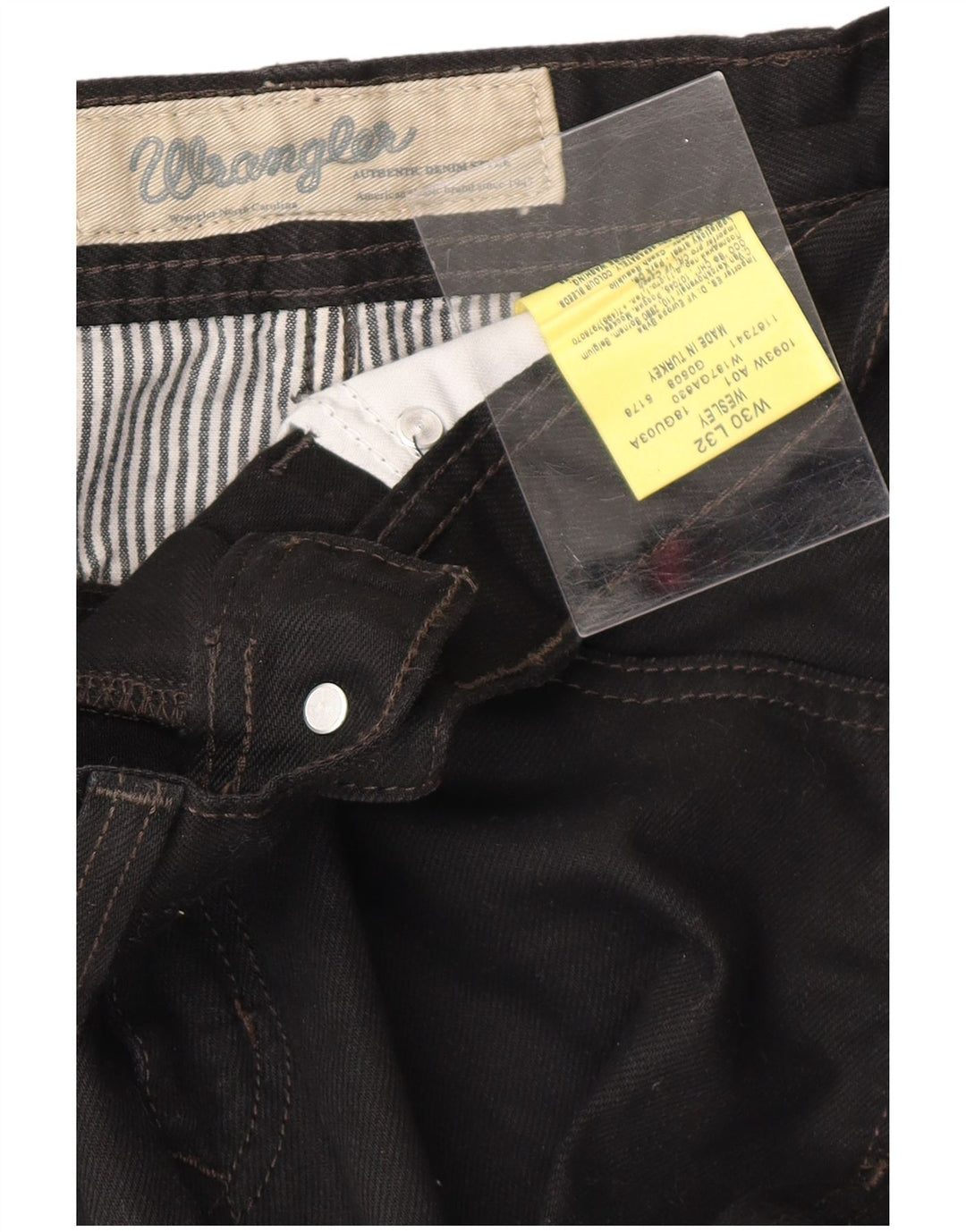 WRANGLER Mens Wesley Straight Jeans W30 L32 Black Cotton