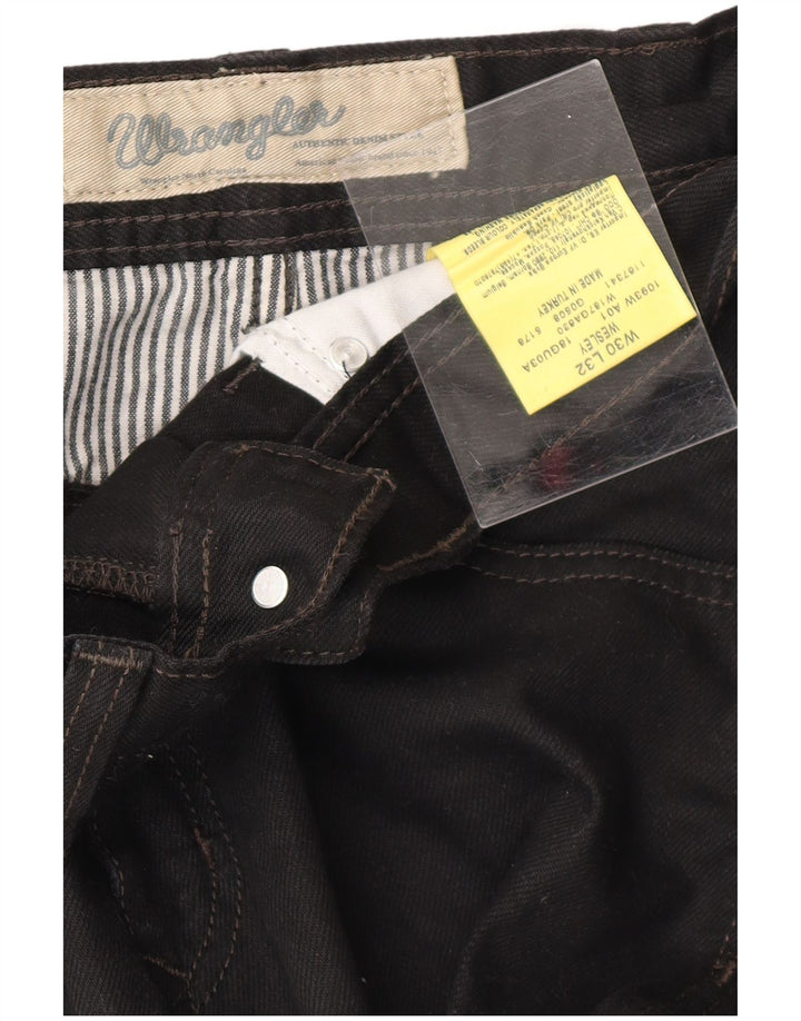 WRANGLER Mens Wesley Straight Jeans W30 L32 Black Cotton