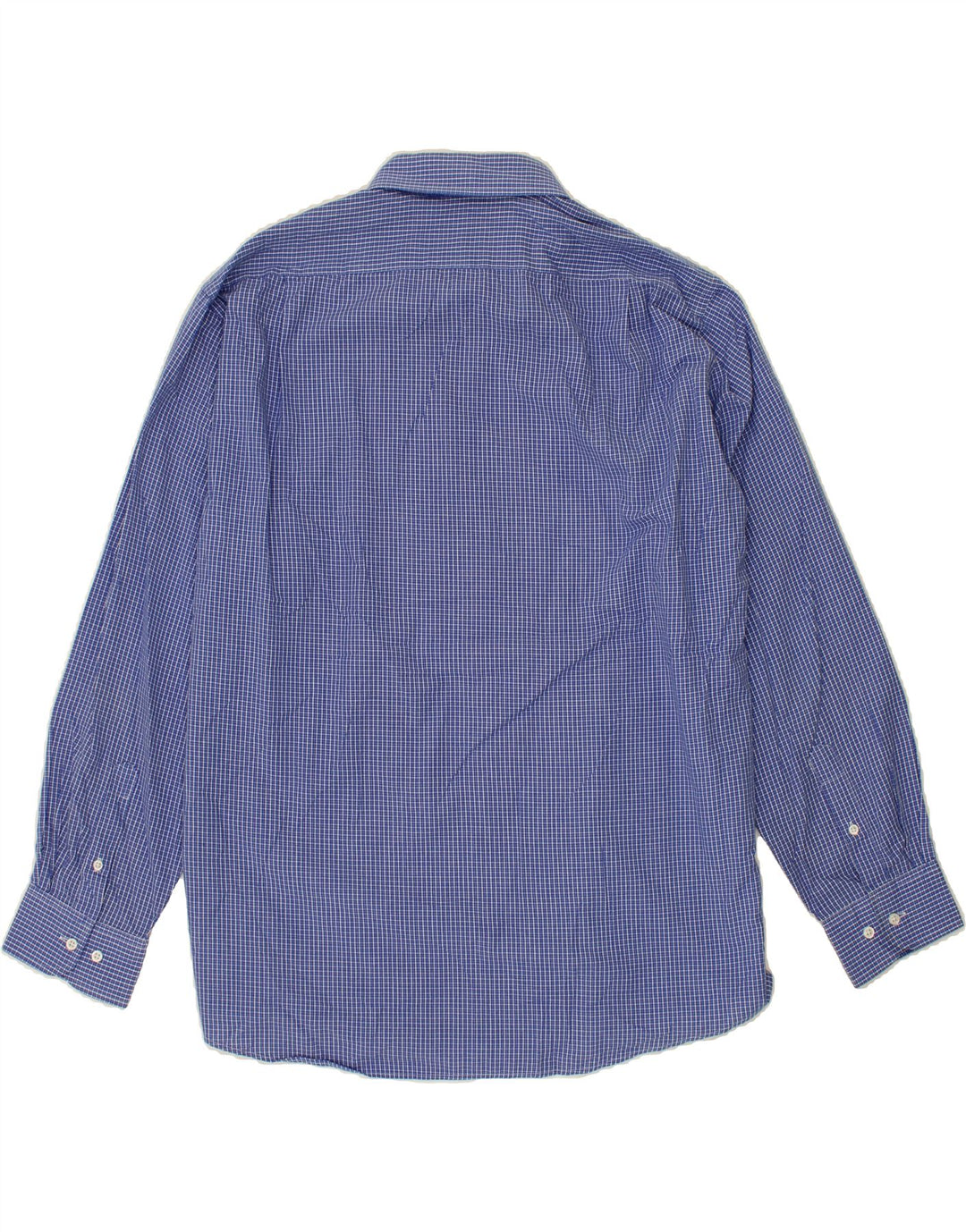 DOCKERS Mens Stretch Fitted Shirt Size 17 17 1/2 XL Blue Check Cotton Vintage Dockers and Second-Hand Dockers from Messina Hembry 