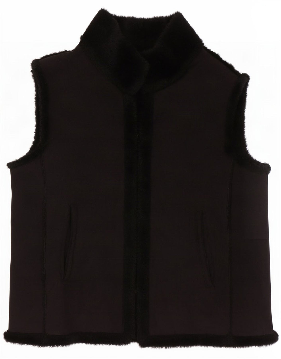 Bromley Womens Sherpa Gilet UK 14 Large Black Polyester