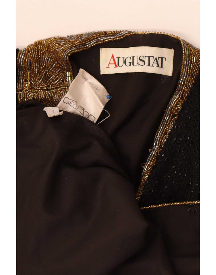 Augustat Womens Open Blazer Jacket IT 42 Medium Black Colourblock Silk