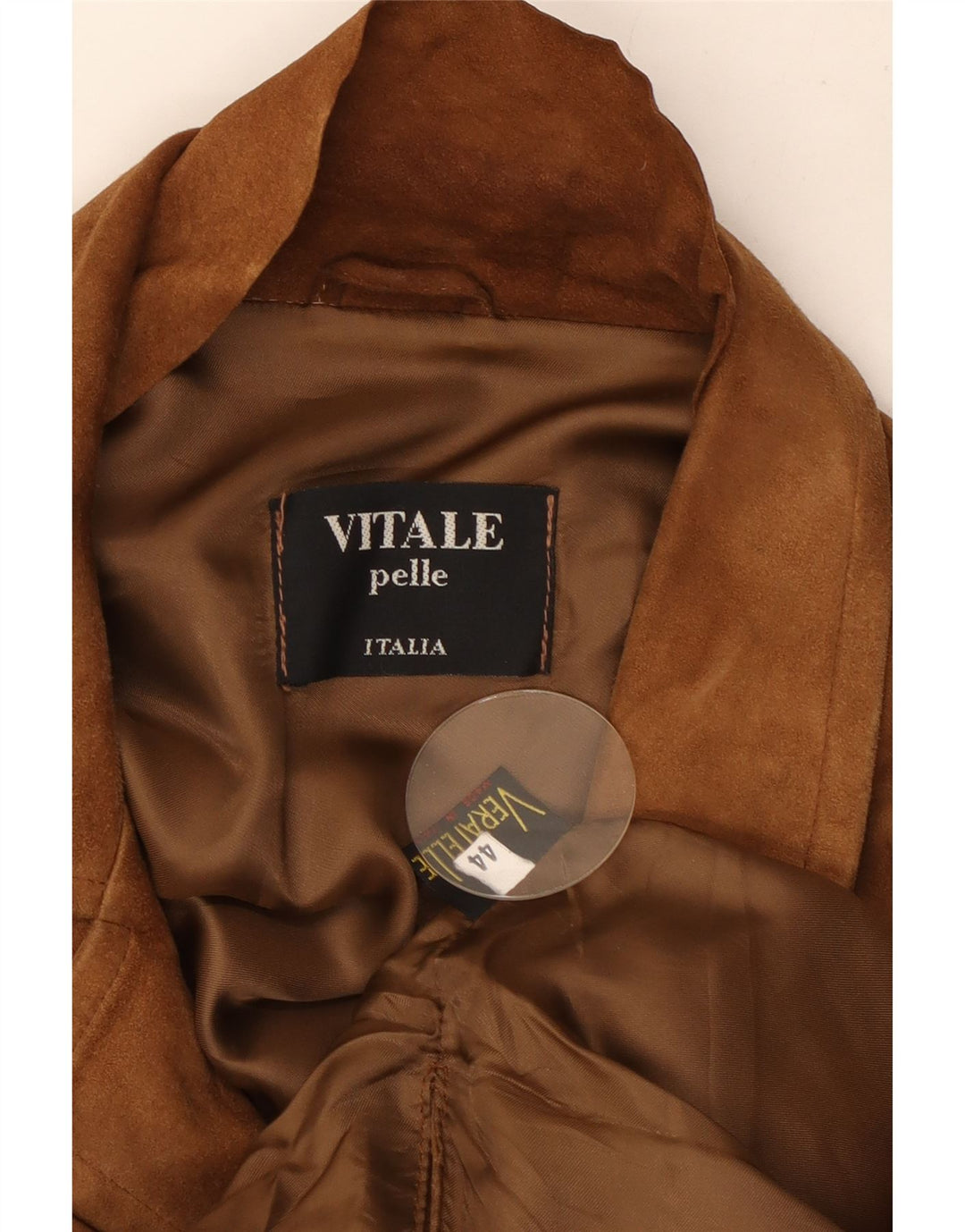 Vintage Womens Suede Jacket IT 44 Medium Brown Leather