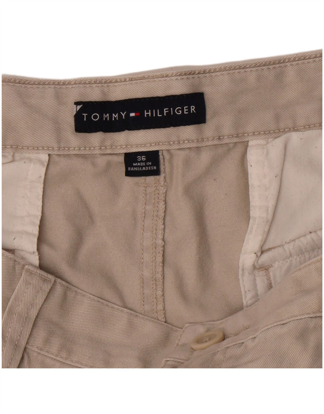 Tommy Hilfiger Mens Cargo Shorts  W36 Large Beige Cotton