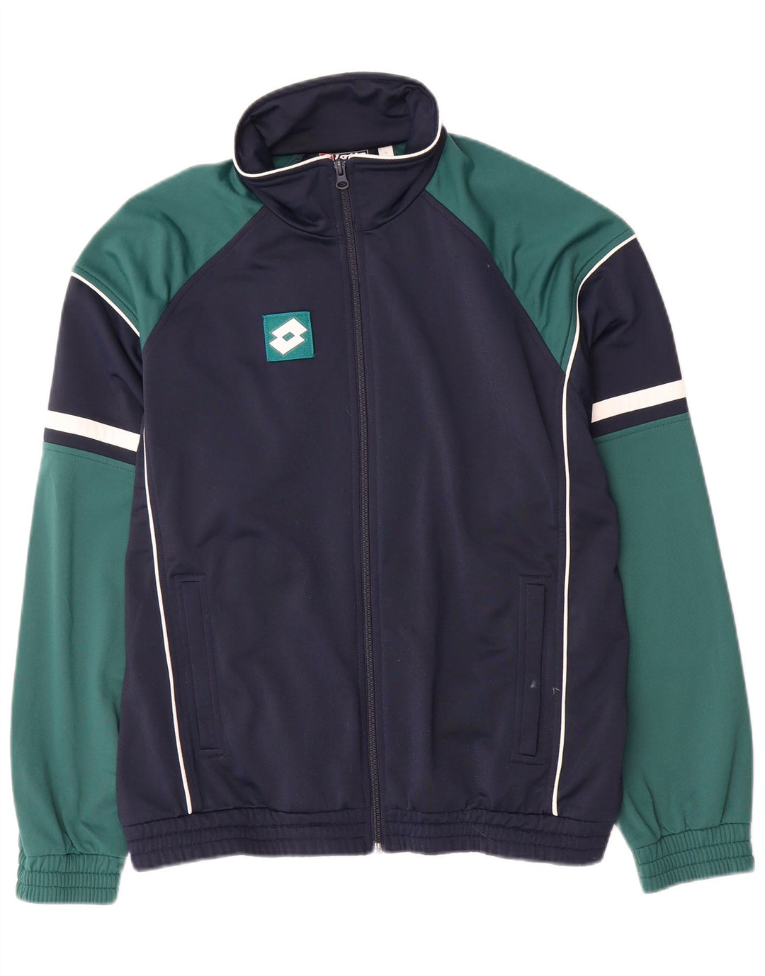 Lotto Mens Tracksuit Top Jacket Small Navy Blue Colourblock Polyester