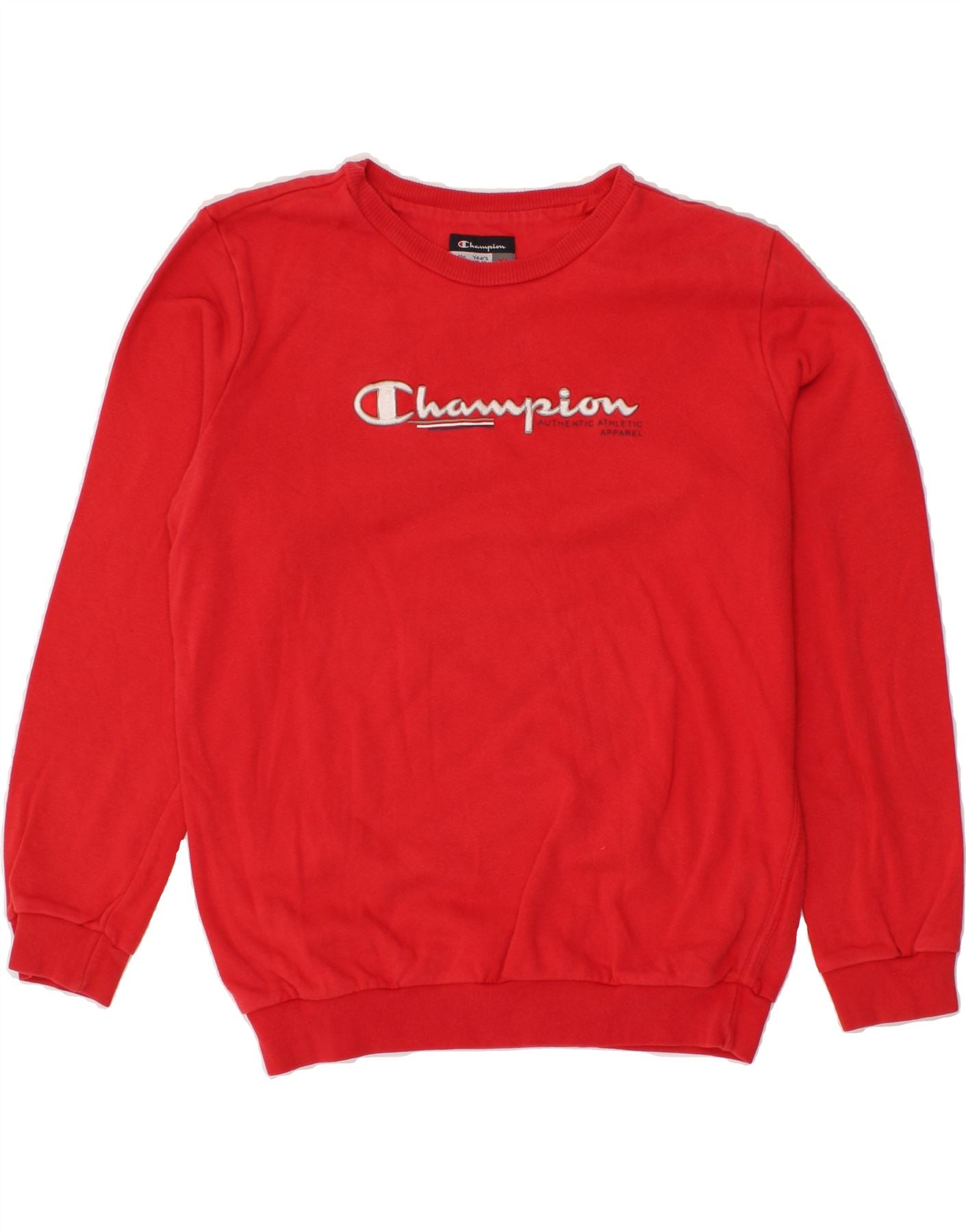 CHAMPION Boys Graphic Sweatshirt Jumper 13-14 Years XL Red Cotton