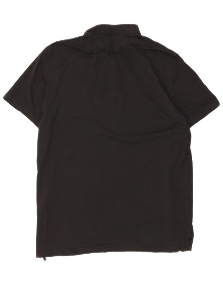 All Saints Mens Polo Shirt Medium Black Cotton