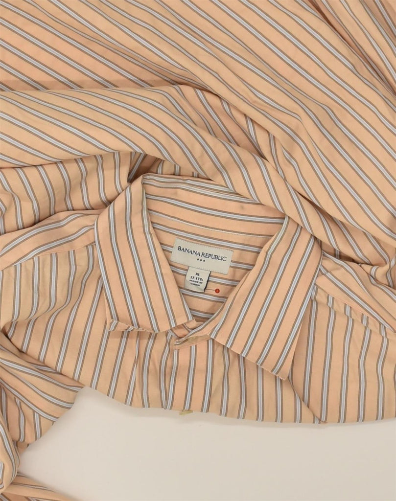 BANANA REPUBLIC Mens Shirt Size 17 17 1/2 XL Beige Striped Cotton | Vintage Banana Republic | Thrift | Second-Hand Banana Republic | Used Clothing | Messina Hembry 