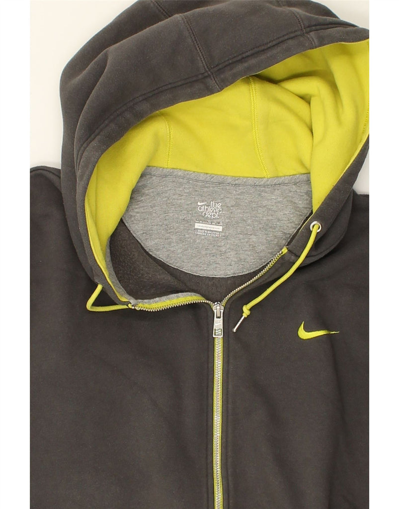 NIKE Mens Zip Hoodie Sweater Large Grey Cotton | Vintage Nike | Thrift | Second-Hand Nike | Used Clothing | Messina Hembry 