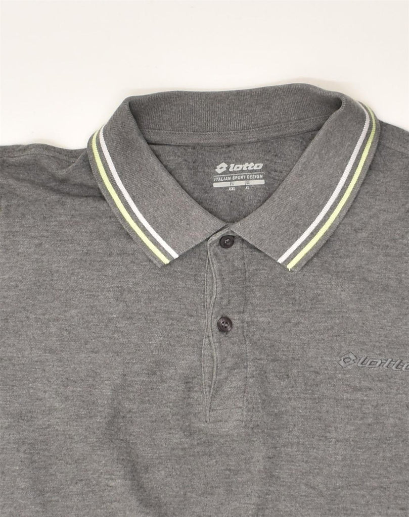 LOTTO Mens Polo Shirt 2XL Grey | Vintage Lotto | Thrift | Second-Hand Lotto | Used Clothing | Messina Hembry 