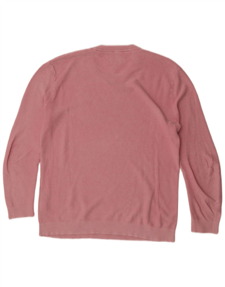 Tommy Hilfiger Mens Crew Neck Jumper Sweater Large Pink