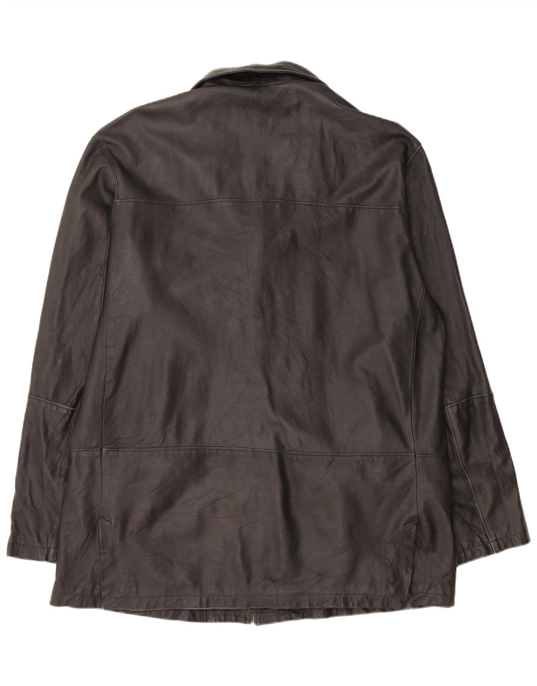 Bizzarro Mens 3 Button Blazer Jacket IT 54 2XL Black Leather