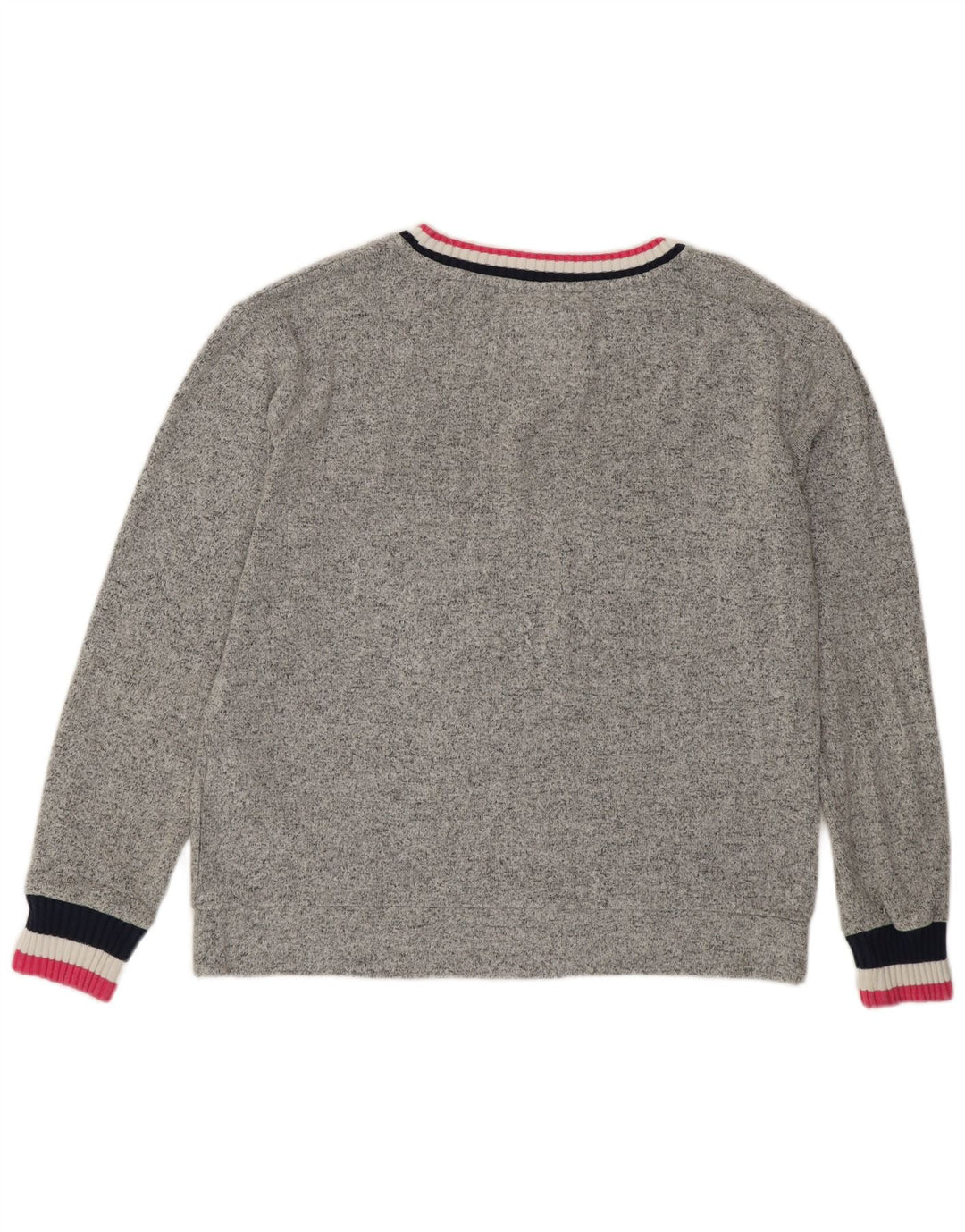 SUPERDRY Womens Graphic Sweatshirt Jumper UK 12 Medium Grey Viscose