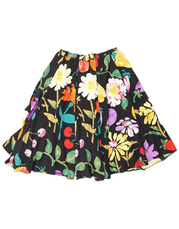 Vintage Womens Flared Skirt W28 Medium Multicoloured Floral Bohemian